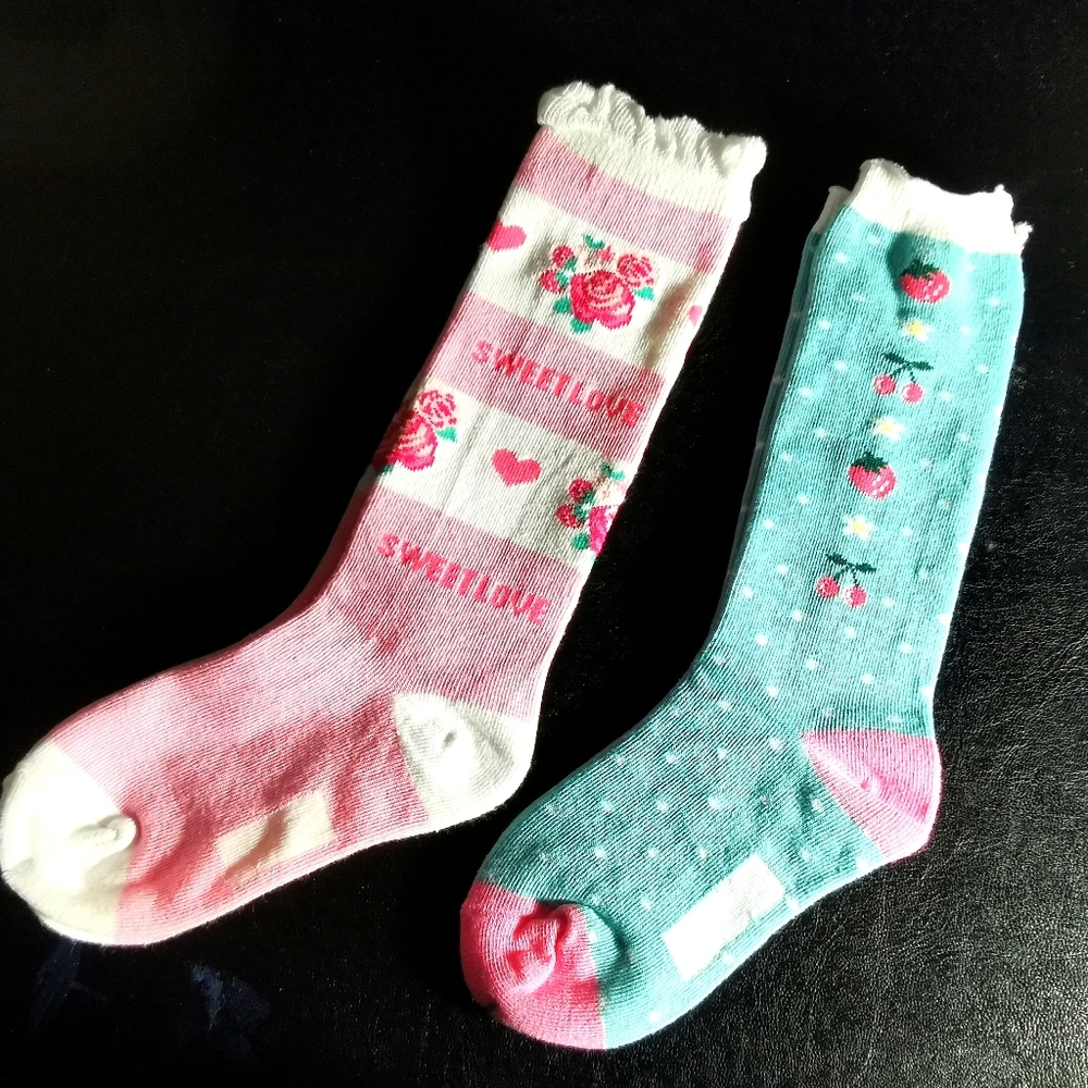 Brand new  two pairs of knee high socks size 13-15